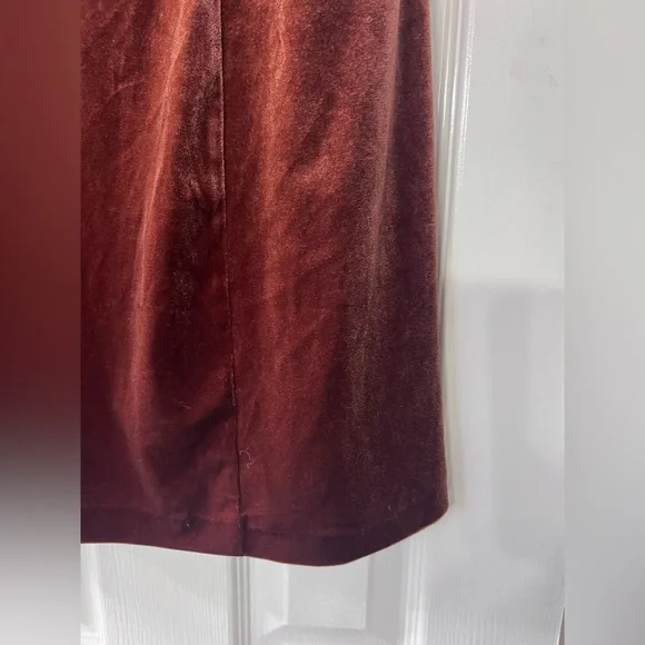 DANIELLE BERNSTEIN Rust Velvet Dress - Picture 4 of 7